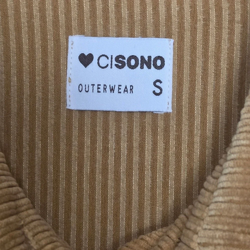 Cisono Corduroy Shirt Jacket Womens Small Cognac Excellent Button Up Shacket
